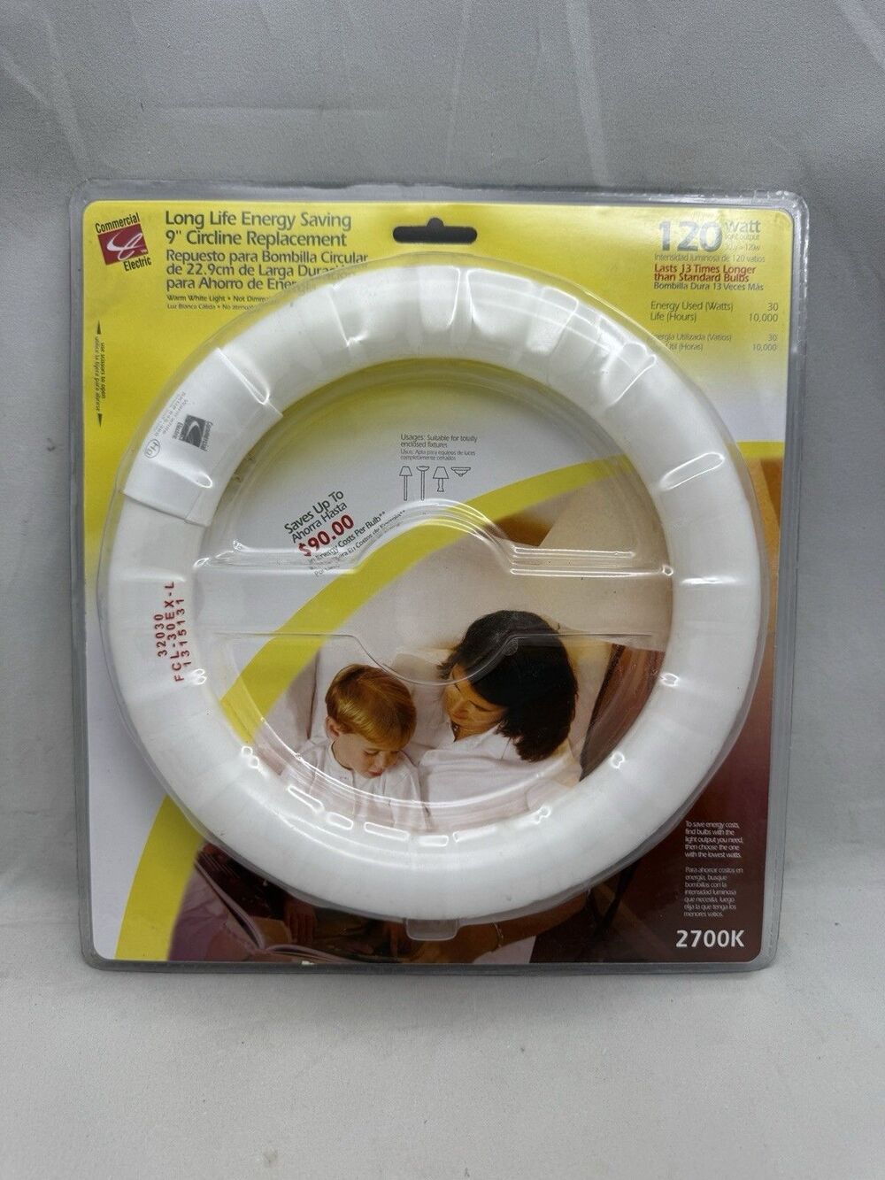Commercial Electric Circline Replacement 9 inch Bulb 30W=120W Output 2700K